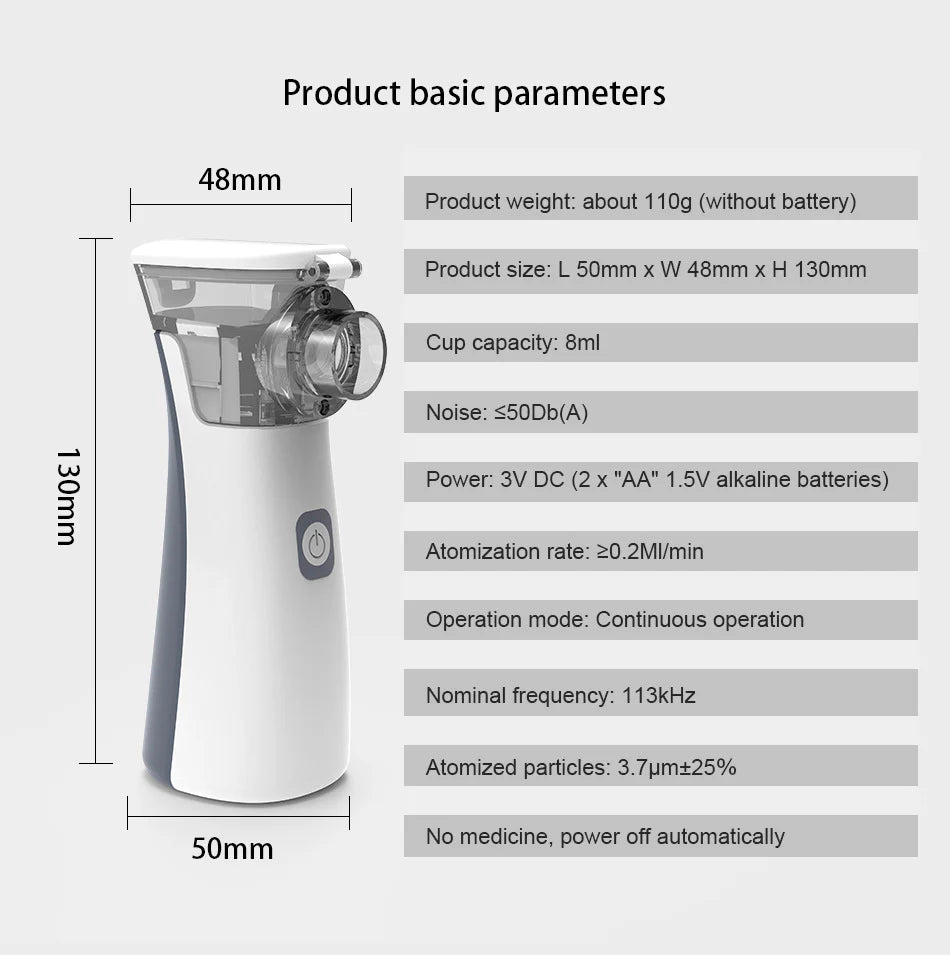Portable Ultrasonic Nebulizer for Adults and Children