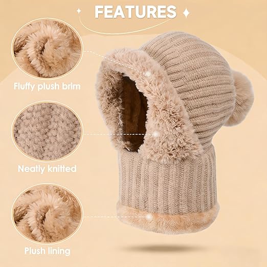Winter 3-in-1 Knitted Hat