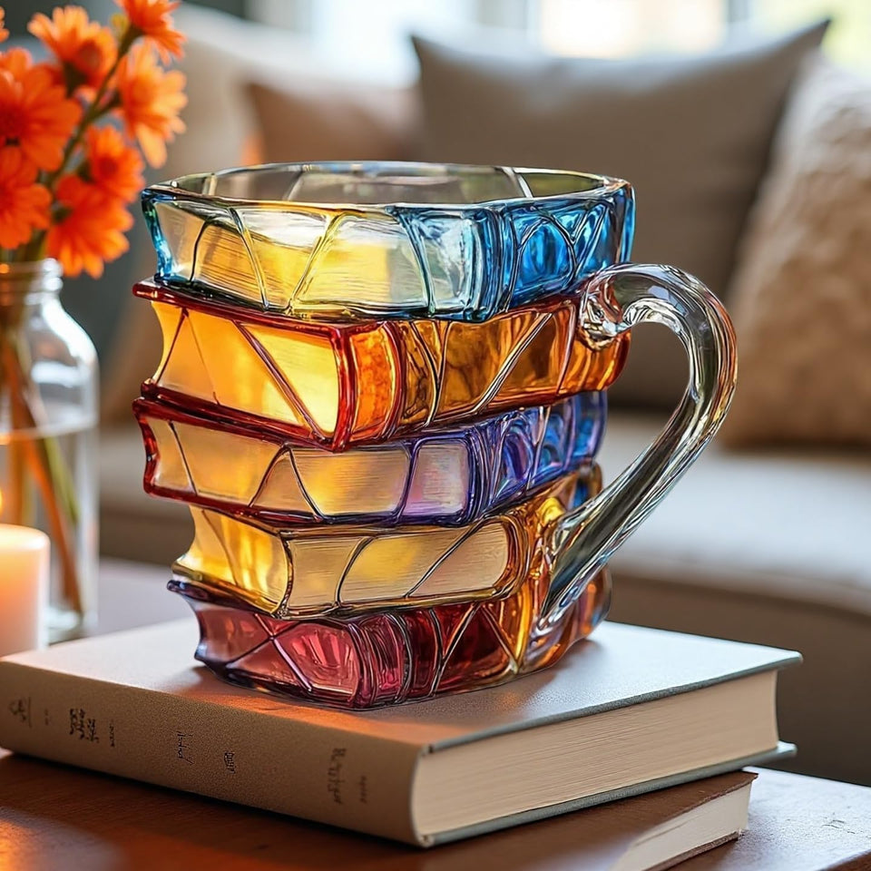 Painted Book Mug