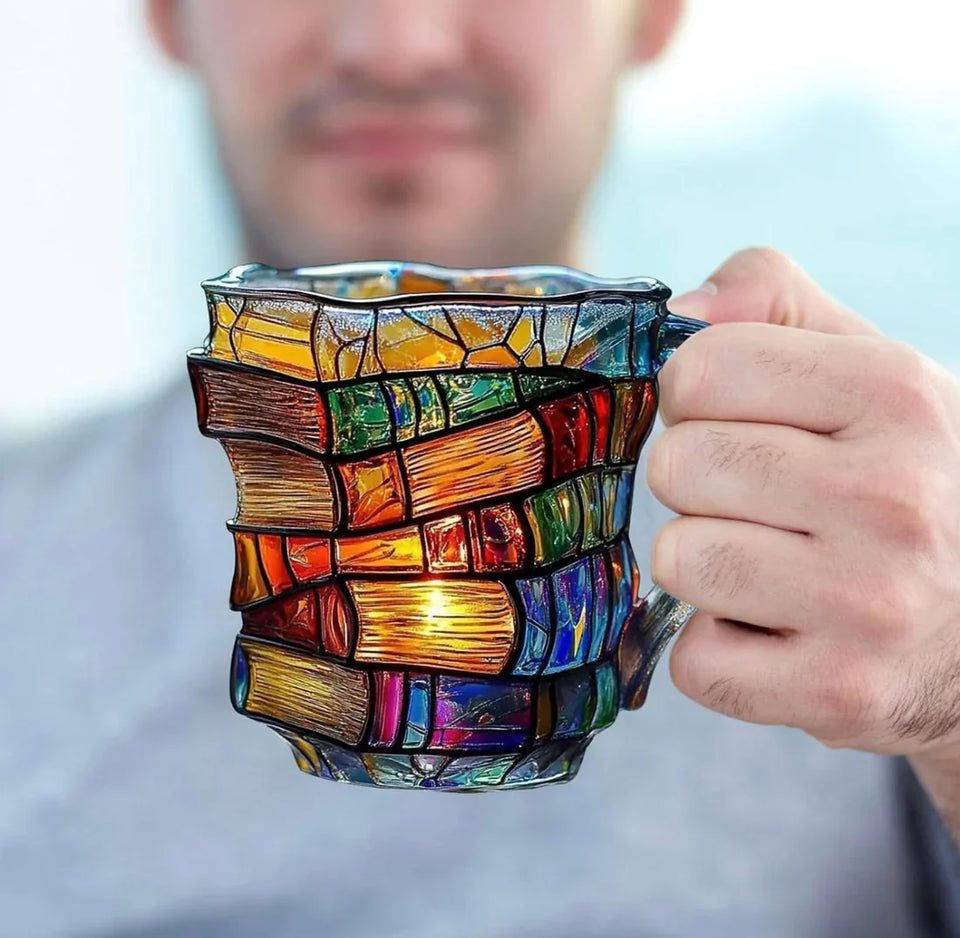 Painted Book Mug