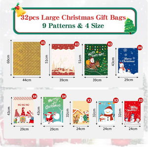 Christmas Foil 32 Gift bags