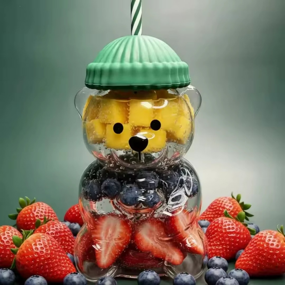 Cute Bear Glass Cup