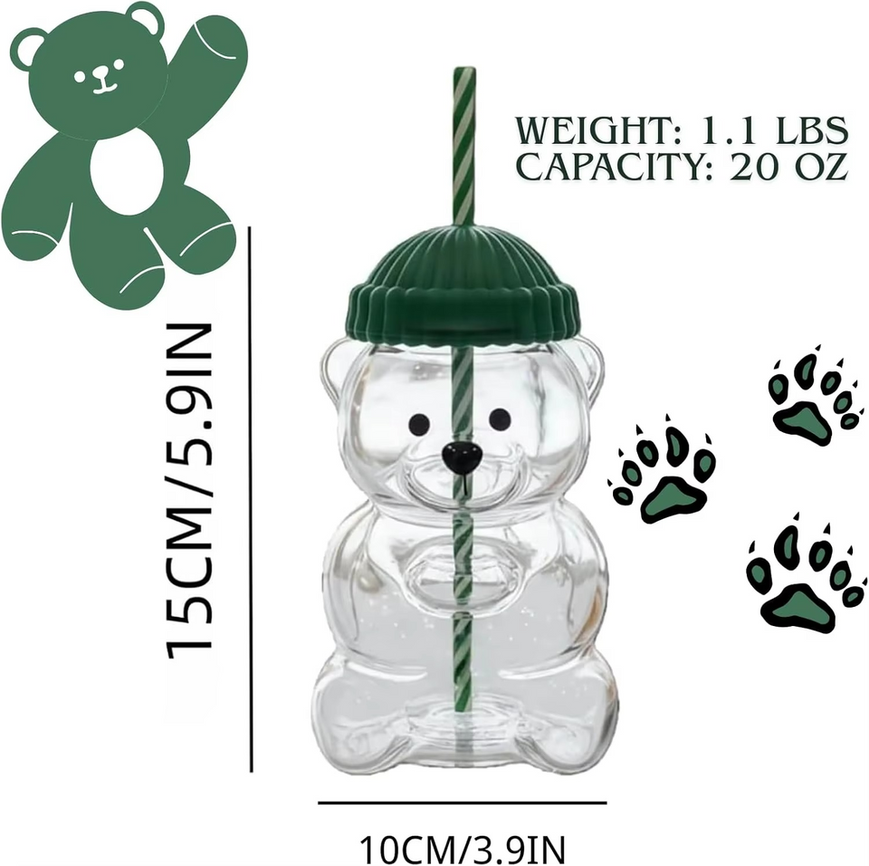 Cute Bear Glass Cup