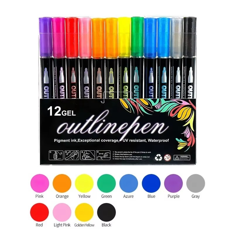 Glitter Outline Paint Markers